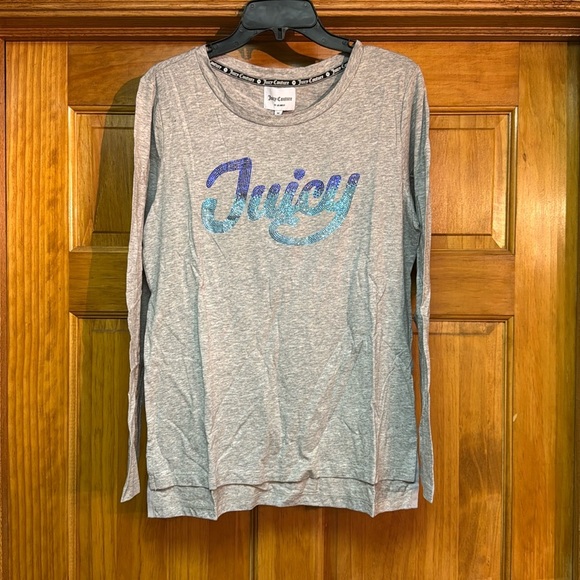 Juicy Couture long sleeve t-shirt lightweight with bling MEDIUM in Gray - New - Picture 1 of 6